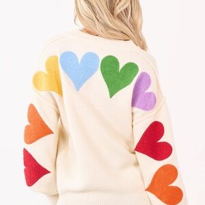 Rainbow Heart Colorful Heart
Patched Sweater For Oversized